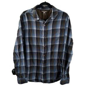 Horny Toad Sz Medium Blue Plaid Long Sleeve Shirt